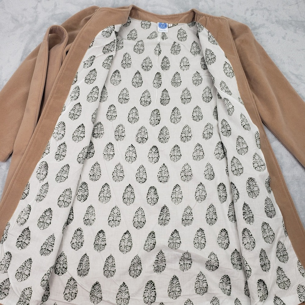 Monogram Mary The Drop Off Coat Tan Belted Trench Jacket Casual Dress Women's S - Picture 5 of 10